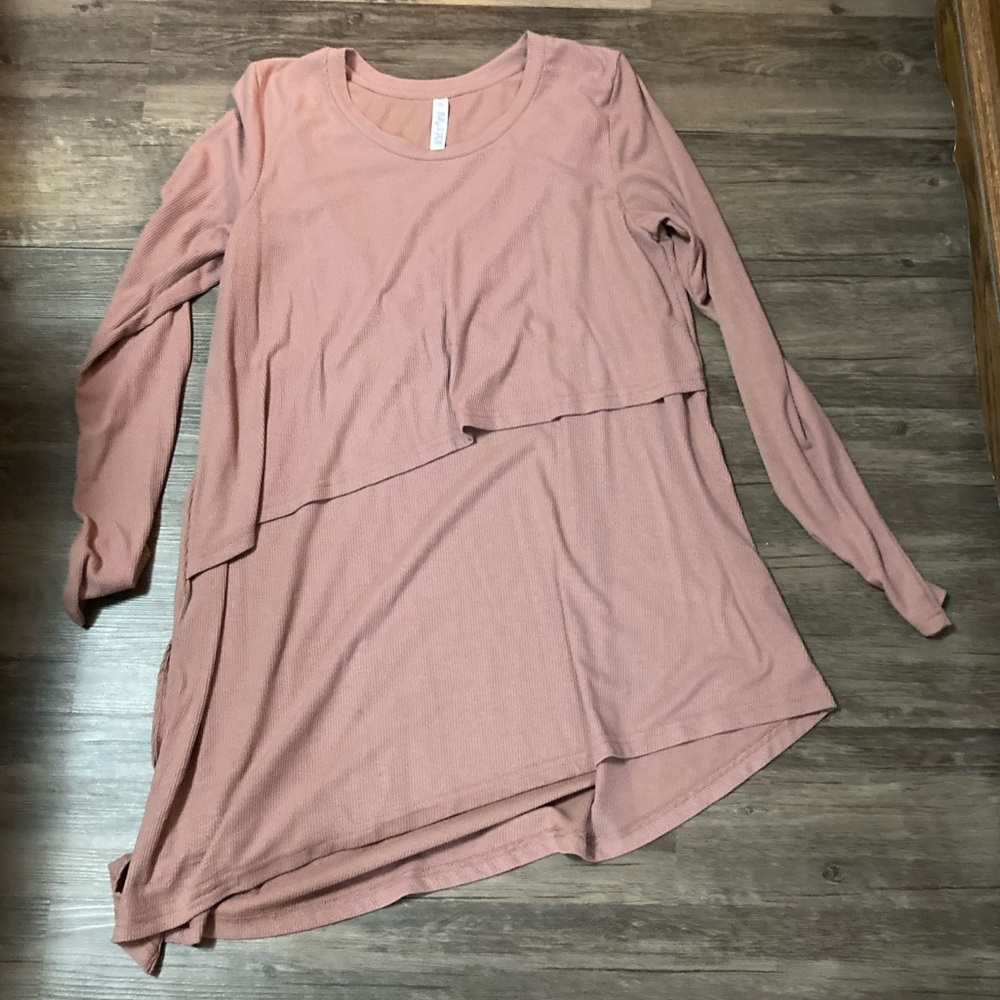 Latched Mama Ribbed Asymmetrical Nursing Tunic